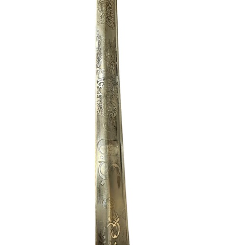 62 - US cavalry troopers sword, blade markes ‘U.S.; with foliate decoration, other side features further ... 