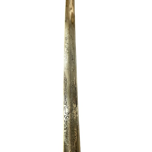 62 - US cavalry troopers sword, blade markes ‘U.S.; with foliate decoration, other side features further ... 