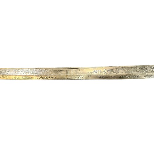 62 - US cavalry troopers sword, blade markes ‘U.S.; with foliate decoration, other side features further ... 