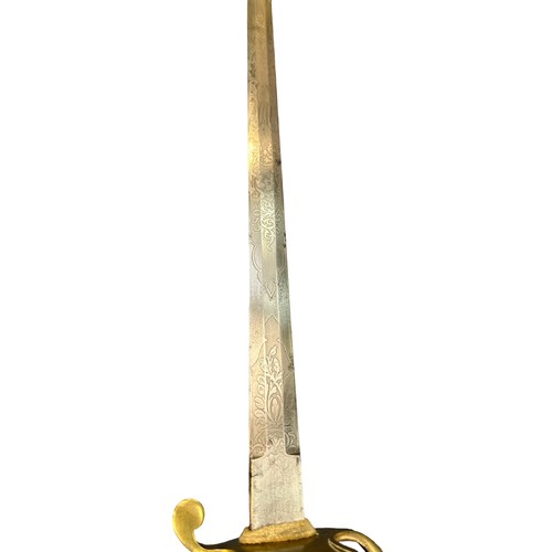 66 - Victorian mid-19th century Honourable Artillery Company officer’s sword, double-edged blade with fol... 