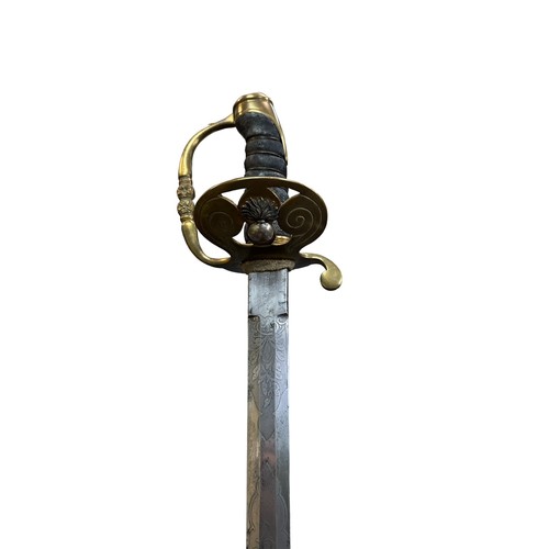 66 - Victorian mid-19th century Honourable Artillery Company officer’s sword, double-edged blade with fol... 