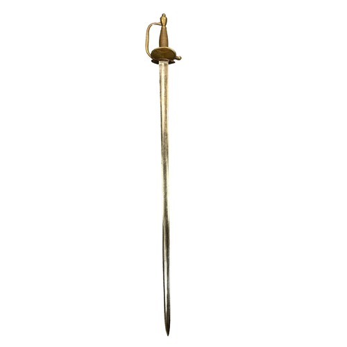 69 - 1796 Pattern Infantry Officer’s sword, single-edged undecorated blade, regulation copper gilt hilt w... 