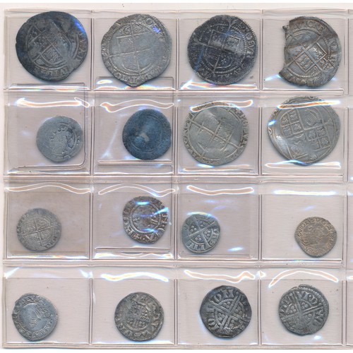 261 - Hammered collection of detecting finds, in mixed condition, to include Elizabeth I sixpence, James I... 