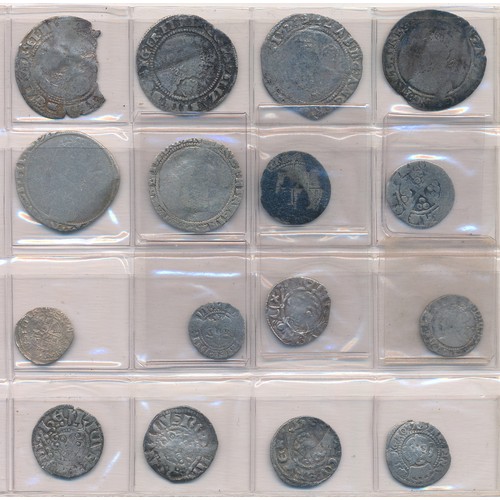 261 - Hammered collection of detecting finds, in mixed condition, to include Elizabeth I sixpence, James I... 