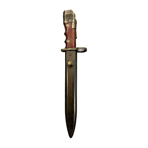 98 - Lee Enfield No. 7 rifle single-blade bayonet swivel action, with metal scabbard. Blade marked No. 7 ... 