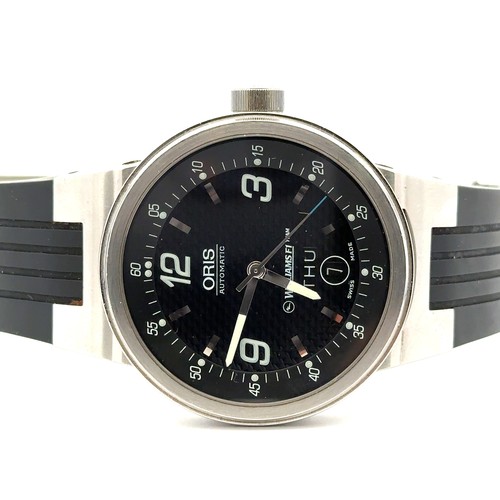 616 - A gents steel cased Limited Edition Oris Williams F1 automatic wristwatch, comprising a round black ... 