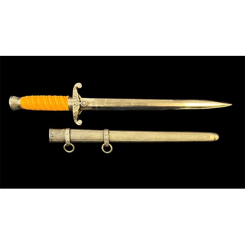 96 - German Third Reich army officers dagger, no maker mark to steel blade, zinc alloy crossguard and pom... 