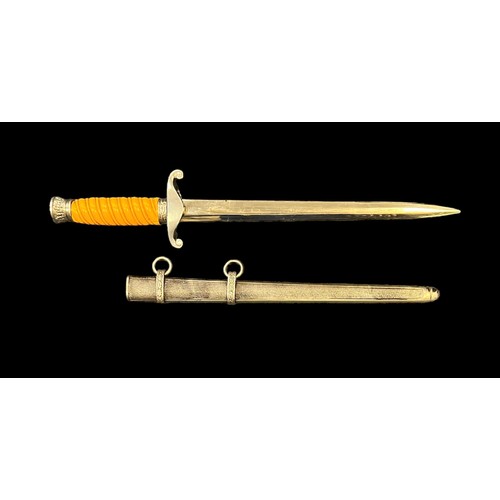 96 - German Third Reich army officers dagger, no maker mark to steel blade, zinc alloy crossguard and pom... 