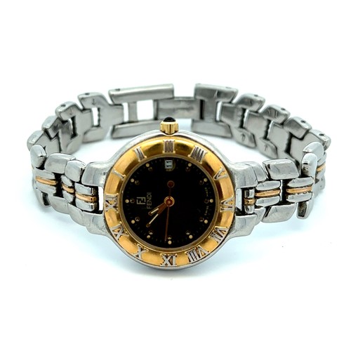 576 - A Fendi  watch, with quartz movement, Roman numeral hour markers on bezel and date display. Water re... 