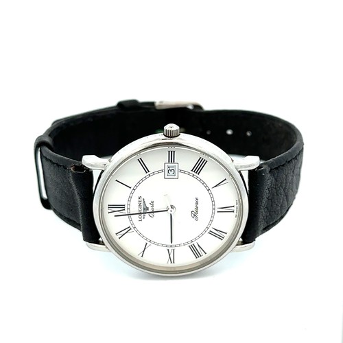 640 - A Longines Resence quartz wristwatch, steel with 30mm white dial having centre seconds and date aper... 