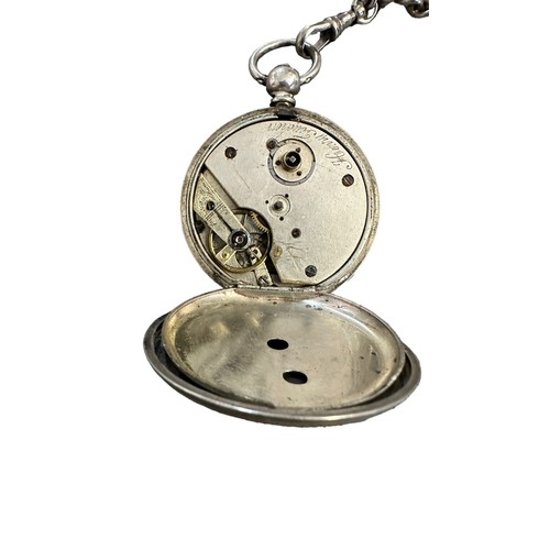 536 - A cased silver Henry Touchon pocket watch with subsidiary dial and white enamelled face and black ro... 