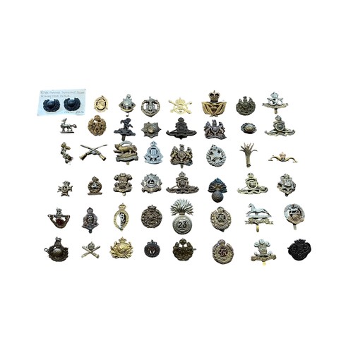 165 - Assortment of Cap Badges, some better, to include; Dorsetshire, Hampshire, East Surrey, South Staffo... 