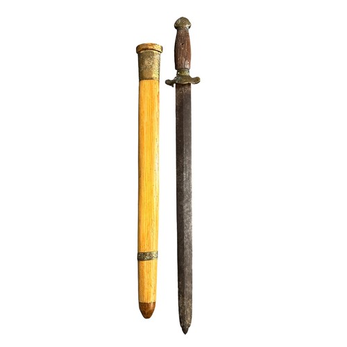 100 - Rage of eight native swords etc, three with scabbards, between 60cm and 90cm total length. Qty 8