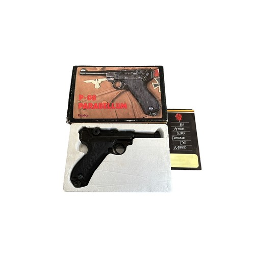 112 - A boxed Replica P-08 Parabellum by Denix (Spanish), in original box.