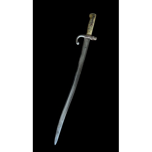 88 - French chassepot bayonet, inscribed to spine of blade, total length 70cm, without scabbard.