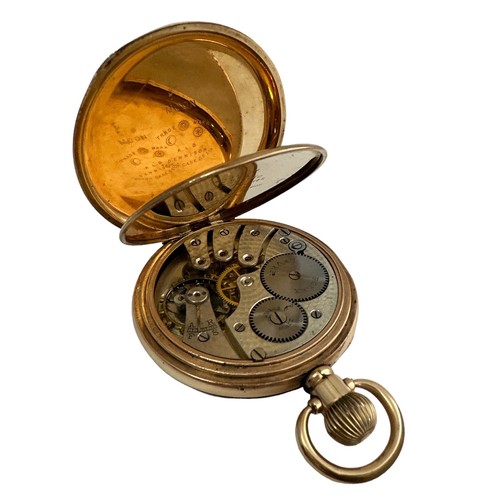 546 - Rolex Gold Plated Lever pocket watch, signed movement, signed dial with roman numerals, minute track... 