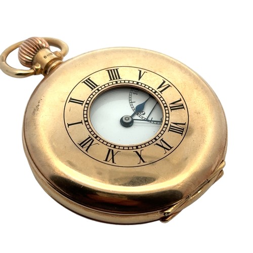 544 - c1930s Vertex Swiss 9ct gold pocket watch, half hunter, Swiss movement, total weight 96.5gms, manual... 