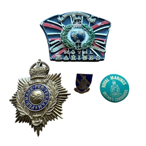 193 - Royal Marines (Gibraltar) – Selection of items to include; a hand painted Royal Marines Gibraltar be... 