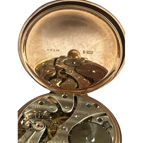 542 - c1929 Record Dreadnought 9ct gold pocket watch, total weight 75g, manual wind, in working order.