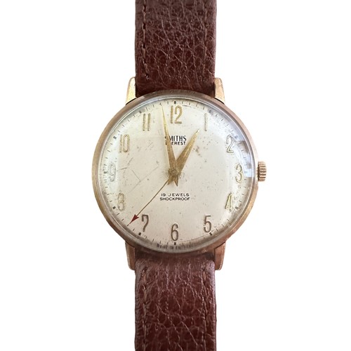 609 - 1960s Smiths Everest 9ct gold wristwatch, made in England, 19 Jewel, manual wind, in working order.