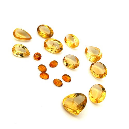 521 - Loose unmounted citrine gemstones, in various cuts. Total weight 58ct approx