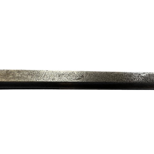 67 - French Waterloo period heavy cavalry troopers sword, single edged spear point blade with double full... 