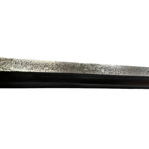 67 - French Waterloo period heavy cavalry troopers sword, single edged spear point blade with double full... 