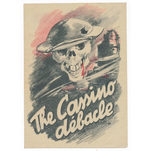 215 - ‘The Cassino Debacle’ (1944) Second World War airborne German Propaganda leaflet, Battle of Monte Ca... 