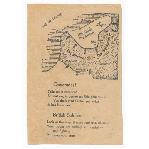 218 - ‘British Soldiers! Look at this map: it gives you the true situation!’ (1940) Second World War airbo... 