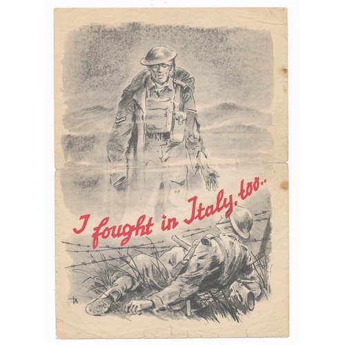 219 - ‘I fought in Italy, too…’ Second World War airborne German Propaganda leaflet depicting the ghost of... 