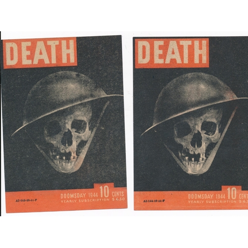 228 - Life / Death Magazine (1944), pair of Second World War airborne German Propaganda leaflets, front de... 