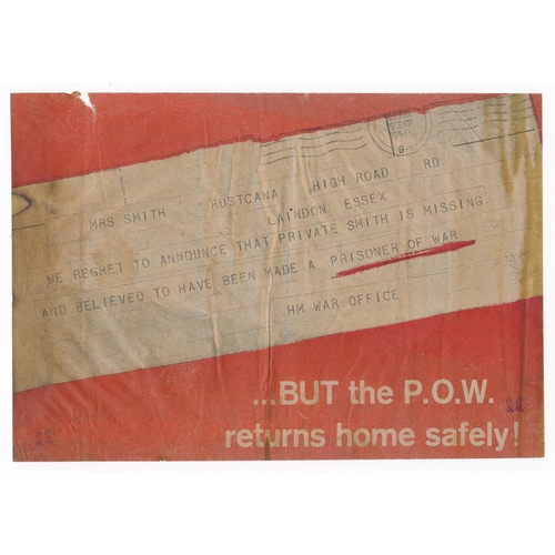 240 - ‘The Dead never return… / … BUT the P.O.W. returns home safely!’ Second World War  airborne German P... 