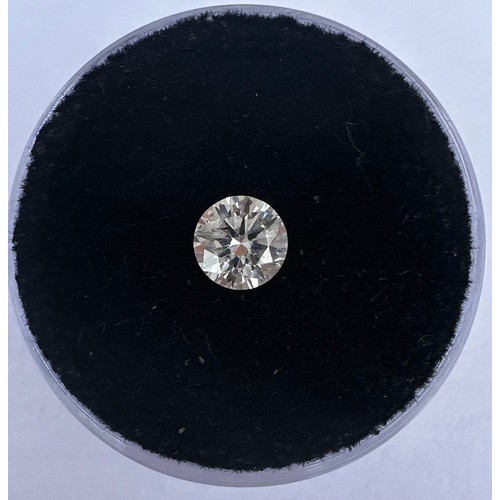 518 - A round brilliant cut diamond - 5.2mm x 5.2mm x 3.19mm, approx 0.53ct,  estimated H colour, I1 clari... 