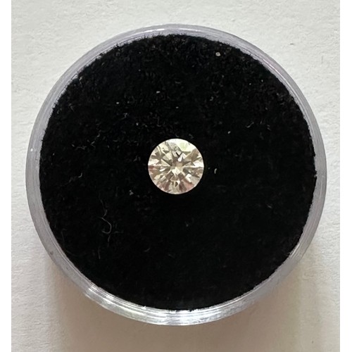 518 - A round brilliant cut diamond - 5.2mm x 5.2mm x 3.19mm, approx 0.53ct,  estimated H colour, I1 clari... 