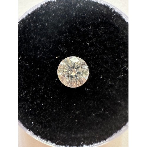 518 - A round brilliant cut diamond - 5.2mm x 5.2mm x 3.19mm, approx 0.53ct,  estimated H colour, I1 clari... 