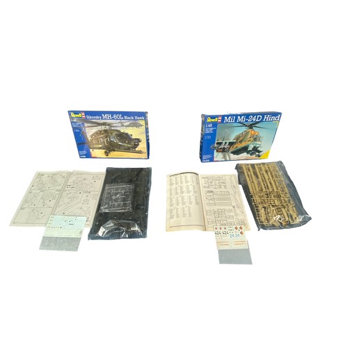 186 - Model kits. Revell 1/48th scale Military Aircraft unmade plastic kits, generally excellent in good p... 