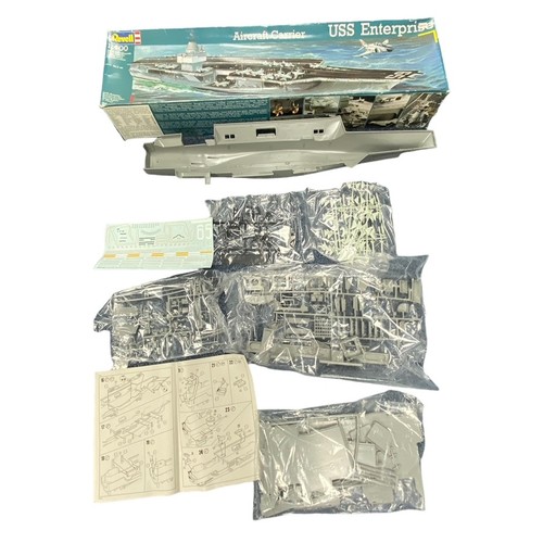 188 - Model kit. Revell 1/400th scale USS Enterprise Aircraft Carrier unmade plastic kit No. 05087, genera... 