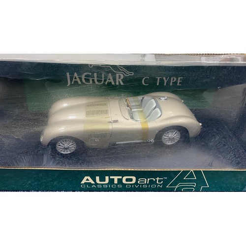 30 - Autoart. 1/18th scale Classics Division 1951 Jaguar C-Type bronze No. 73502, excellent (attached to ... 