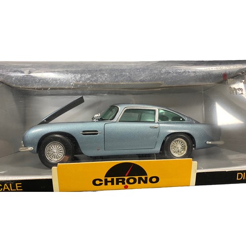 37 - Chrono. 1/18th scale Aston Martin DB5 metallic ice blue No. H1003, excellent (attached to plinth) in... 