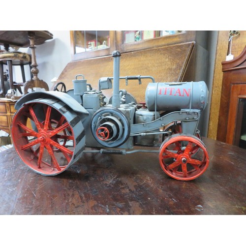 193 - Jayland. Unboxed pair of tinplate tractors, generally good plus, have been displayed and would benef... 