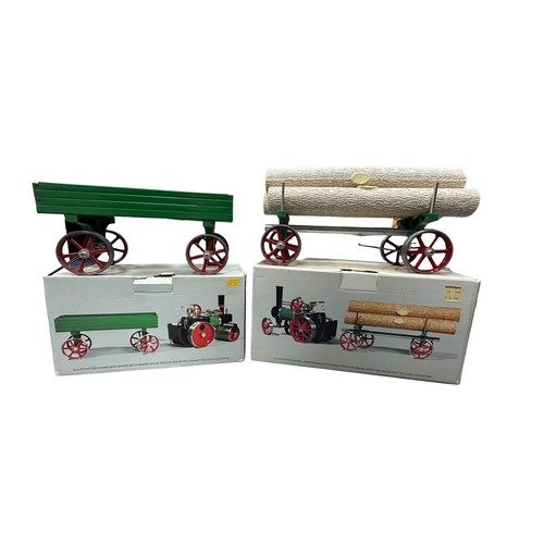 107 - Mamod. Pair of wagons, generally excellent in excellent boxes, with Lumber Wagon with printed polyst... 