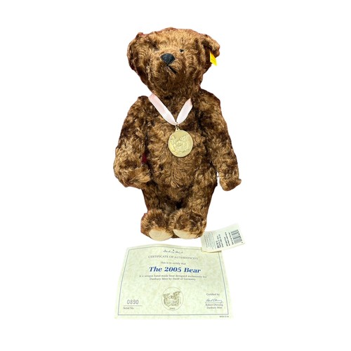 330 - Steiff. 2005 Teddy Bear, brown  mohair, yellow tag 661914, H31cm, excellent in good plus drawstring ... 