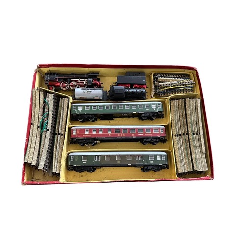 162 - Marklin. 3-rail HO gauge set No. 3205, generally good plus to good (some corrosion) in fair box lid ... 