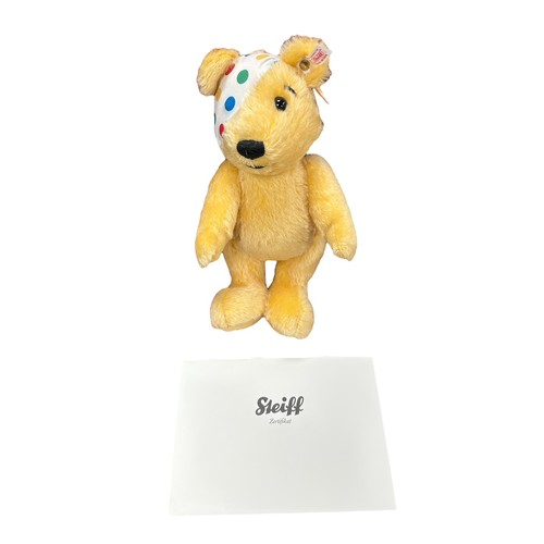 275 - Steiff. Pudsey Bear, officially commissioned by BBC Children in Need 2009 and exclusive to UK, white... 