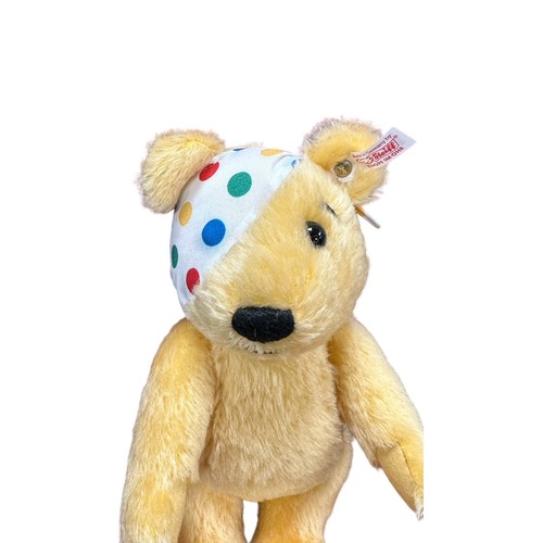 275 - Steiff. Pudsey Bear, officially commissioned by BBC Children in Need 2009 and exclusive to UK, white... 