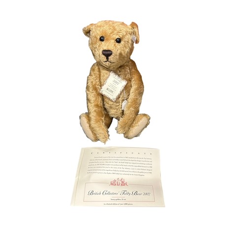 279 - Steiff. British Collectors' 2002 replica 1908 Teddy Bear, white tag No. 660726, excellent in good pl... 