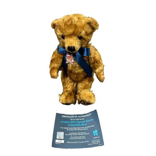 254 - Merrythought. Unboxed London 2012 Olympic Games Bear , golden brown mohair, excellent in unsealed Me... 