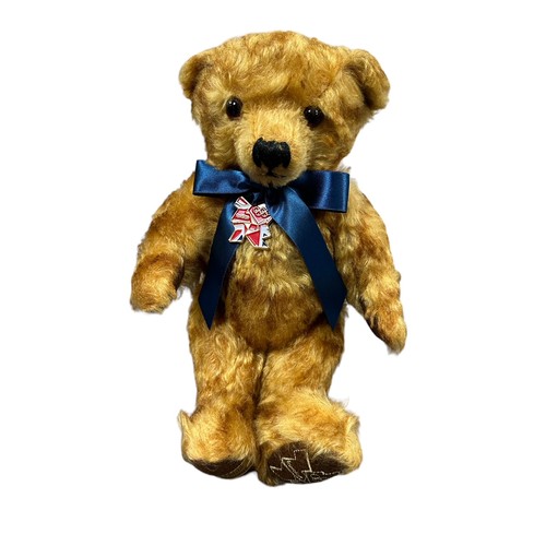 254 - Merrythought. Unboxed London 2012 Olympic Games Bear , golden brown mohair, excellent in unsealed Me... 