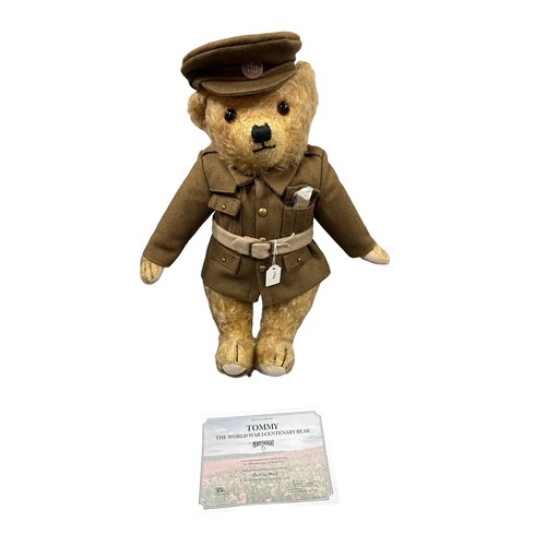 255 - Merrythought. Unboxed Tommy the World War 1 Centenary Bear, (WWI), exclusive to Danbury Mint, limite... 