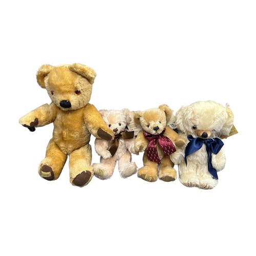 256 - Merrythought. Unboxed collection of four Teddy Bears, range of sizes from approx. H24cm to H40cm and... 